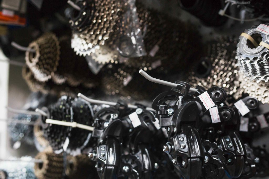 close-up-bicycle-parts-workshop